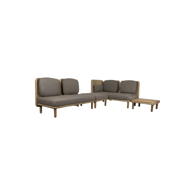 Arch Corner Sofa W/ Low Backrest & Table