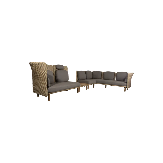 Arch Corner Sofa W/ Low+Hight Arm/Backrest & Table