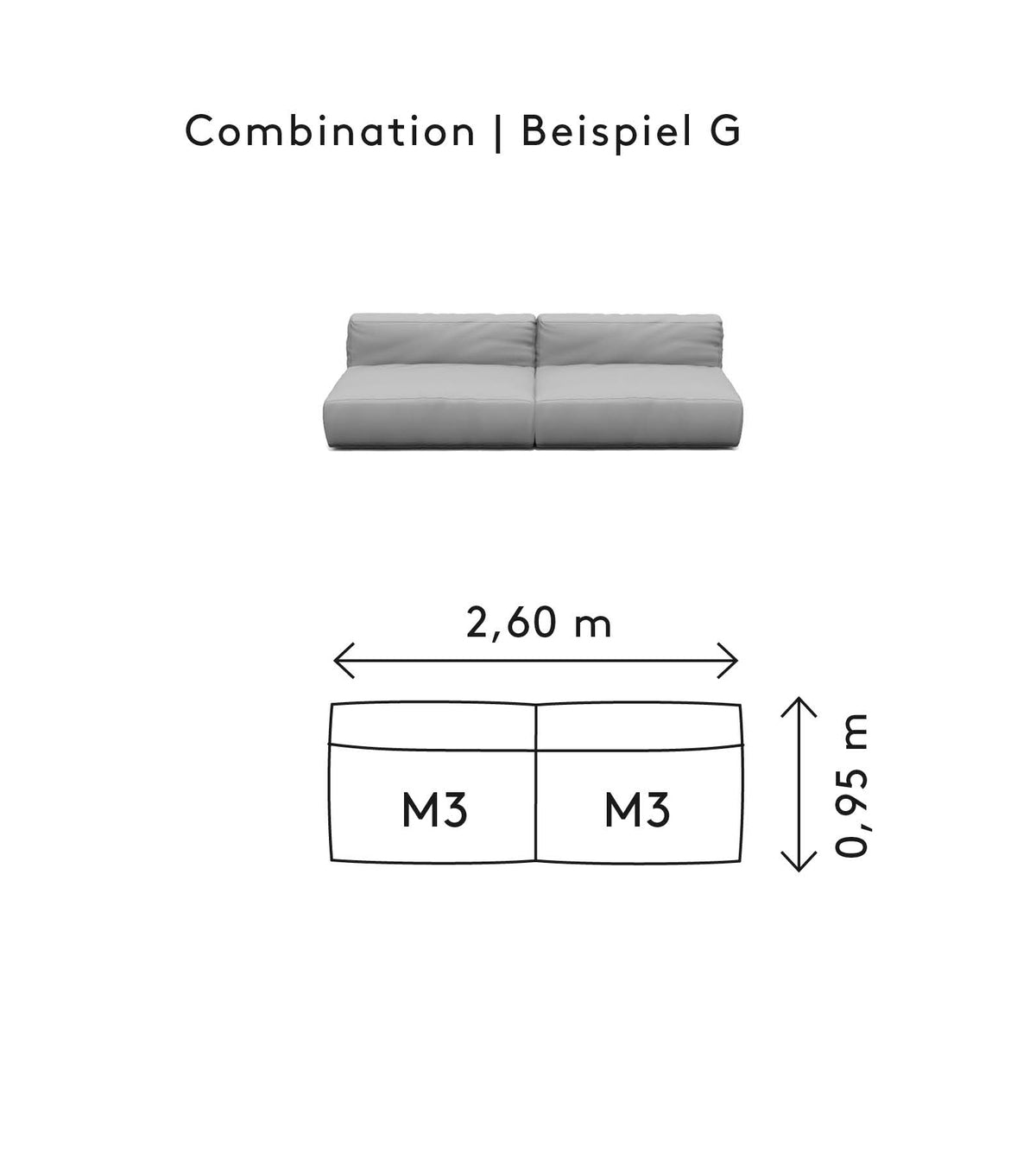 GROW Outdoor Patio Sectional Sofa Combination G