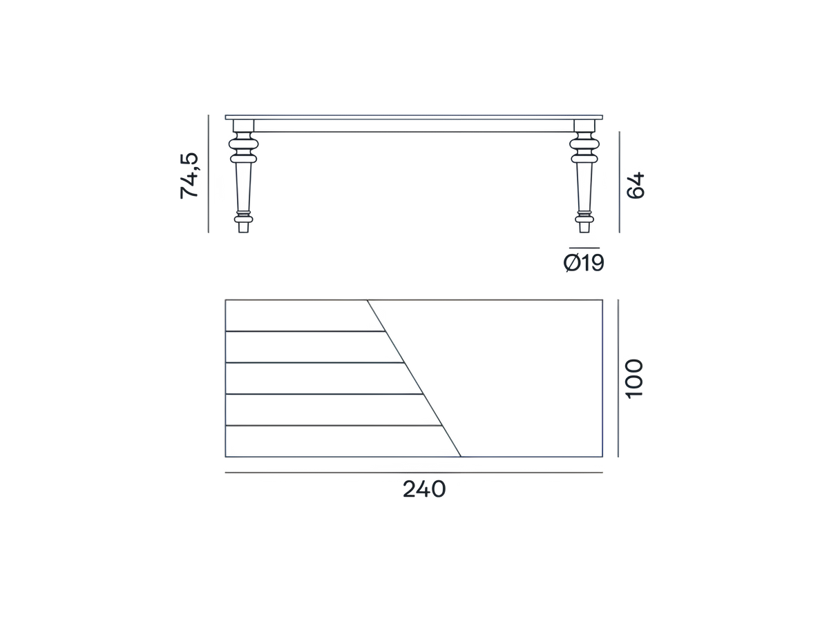 Gray Table Rectangular