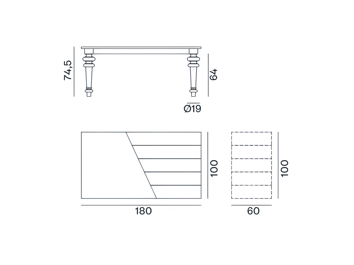 Gray Table Rectangular