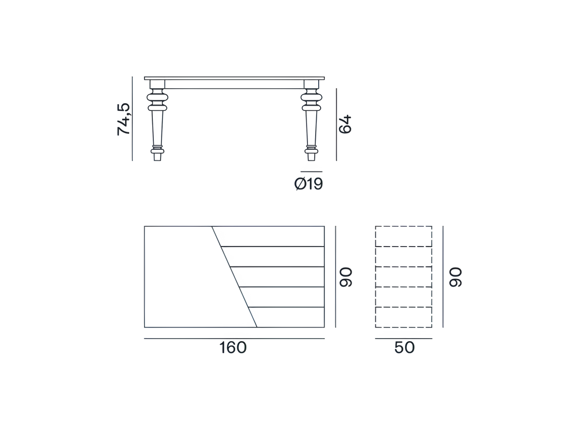 Gray Table Rectangular