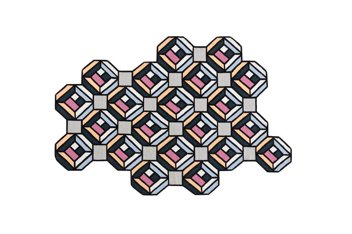 Parquet Tetragon Blue