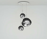 Tom Dixon Melt Trio-Round Pendant System in silver polished polycarbonate