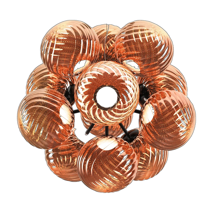 Whirl Burst Chandelier, Copper Polished Polycarbonate by Tom Dixon