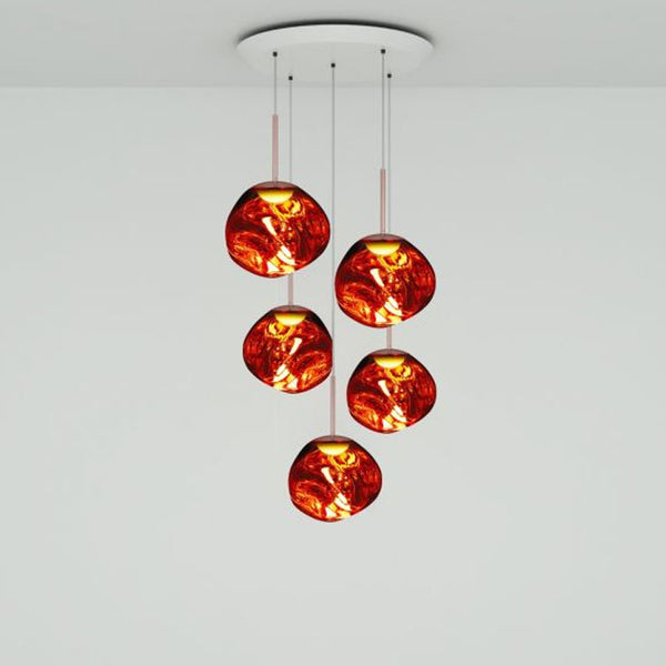 Tom Dixon Melt Mini-Round Pendant System in copper, official white-background configuration view