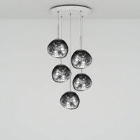 Tom Dixon Melt Mini-Round Pendant System in smoke, official white-background configuration view