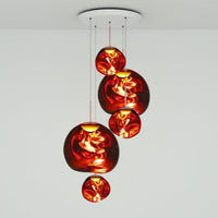 Tom Dixon Melt Large-Round Pendant System in copper, official white-background view