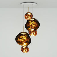 Tom Dixon Melt Large-Round Pendant System in gold, official white-background configuration view