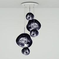 Tom Dixon Melt Large-Round Pendant System in smoke, official white-background configuration view