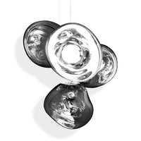 Tom Dixon Melt Small Chandelier in silver, official white-background view