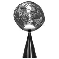 Tom Dixon Melt Fat Cone Table Light with black hardware, exact product view
