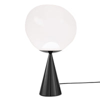Tom Dixon Melt Opal Fat Cone Table Light with black hardware, exact product view