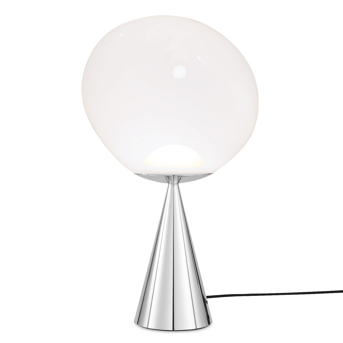 Tom Dixon Melt Opal Fat Cone Table Light with silver hardware, exact product view