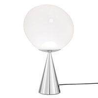 Tom Dixon Melt Opal Fat Cone Table Light with silver hardware, exact product view