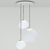Tom Dixon Melt Opal Trio-Round Pendant System with gold hardware, official white-background configuration view