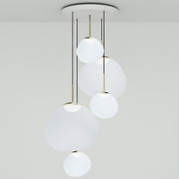 Tom Dixon Melt Opal Large-Round Pendant System with gold hardware, official white-background configuration view