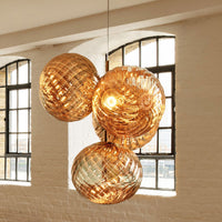 Tom Dixon Whirl Small Chandelier in polished gold, official white-background view