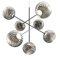 Tom Dixon Whirl Large Chandelier in polished silver, official white-background view