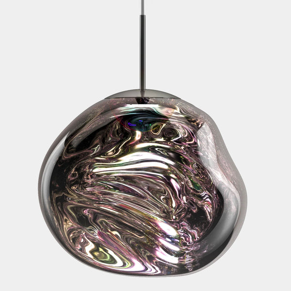 Tom Dixon Melt Dichroic Medium Pendant in silver, official white-background view
