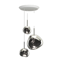 Melt Trio-Round Pendant System, Silver Polished Polycarbonate by Tom Dixon