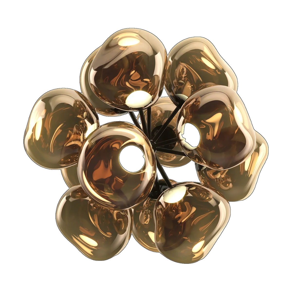 Melt Burst Chandelier, Bronze Polished Polycarbonate by Tom Dixon