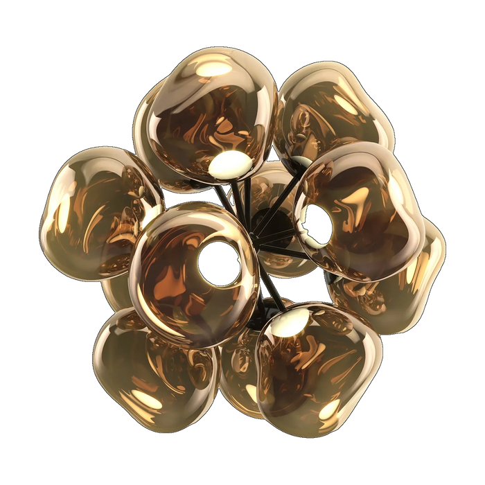 Melt Burst Chandelier, Bronze Polished Polycarbonate by Tom Dixon