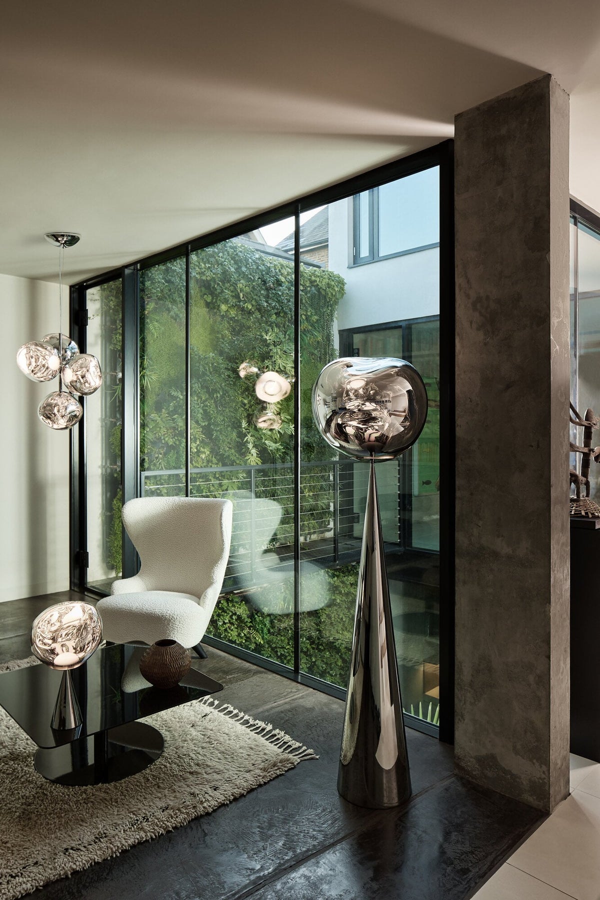Tom Dixon Melt Mini Chandelier in silver in an official lighting composition