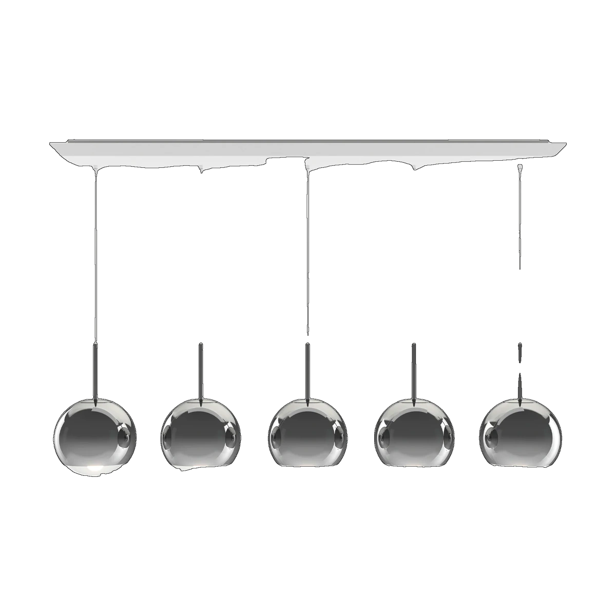 Mirror Ball Linear Pendant System, Silver Mirrored Polycarbonate by Tom Dixon
