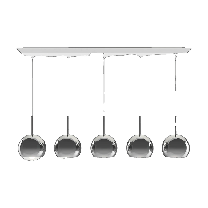 Mirror Ball Linear Pendant System, Silver Mirrored Polycarbonate by Tom Dixon