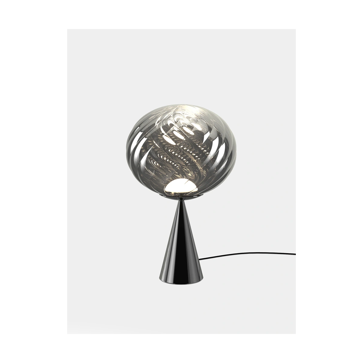 Tom Dixon Whirl Table Light in silver polished polycarbonate