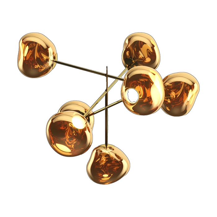 Melt Large Chandelier, Gold Polished Polycarbonate by Tom Dixon