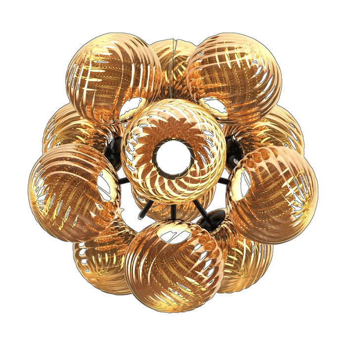 Whirl Burst Chandelier, Gold Polished Polycarbonate by Tom Dixon