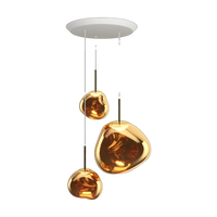 Melt Trio-Round Pendant System, Gold Polished Polycarbonate by Tom Dixon