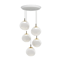 Melt Opal Mini-Round Pendant System, Opalescent Polished Polycarbonate with Gold Hardware by Tom Dixon