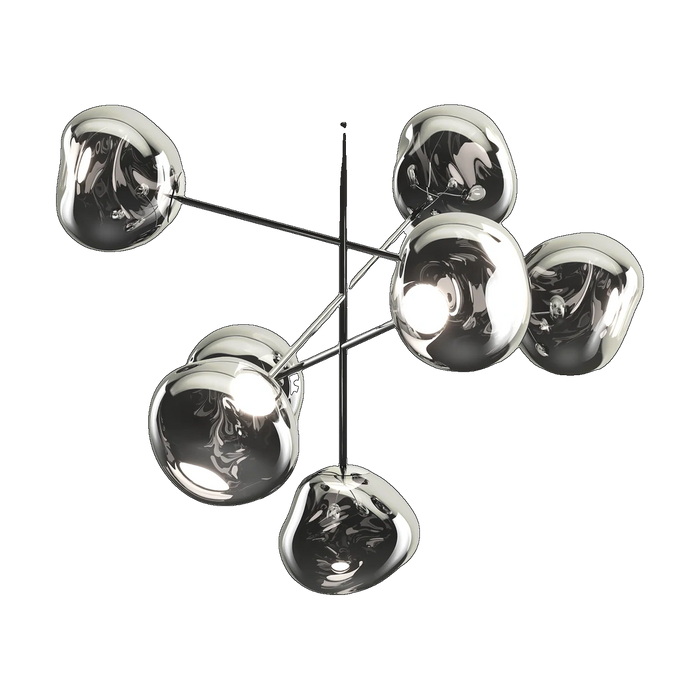 Melt Large Chandelier, Silver Polished Polycarbonate by Tom Dixon