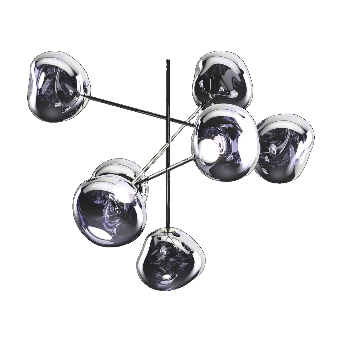 Melt Large Chandelier, Smoke Polished Polycarbonate by Tom Dixon