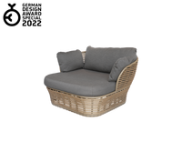 Basket lounge chair in Natural braid Weave with taupe AirTouch by Cane-line