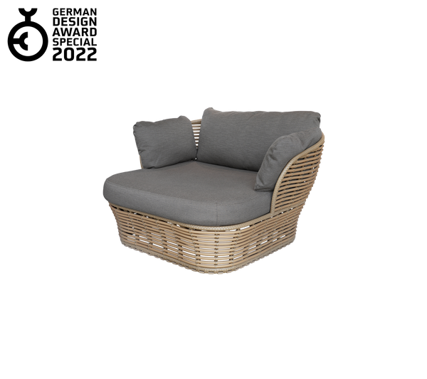 Basket lounge chair in Natural braid Weave with taupe AirTouch by Cane-line