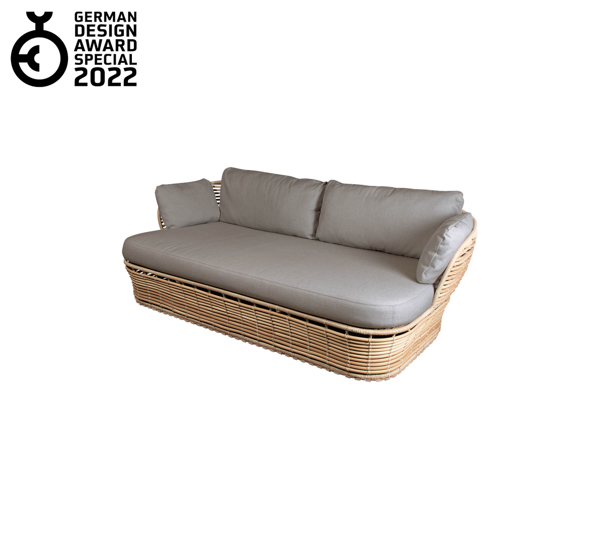Basket 2-seater sofa in Natural braid Weave with taupe AirTouch by Cane-line