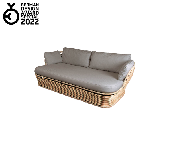 Basket 2-seater sofa in Natural braid Weave with taupe AirTouch by Cane-line