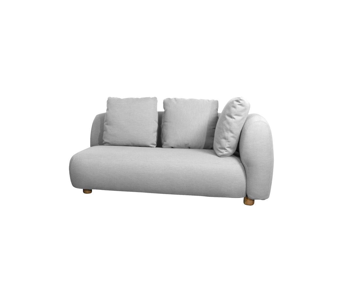 Capture 2-seater sofa left module light grey white background product image by Cane-line