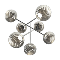 Whirl Large Chandelier, Silver Polished Polycarbonate by Tom Dixon