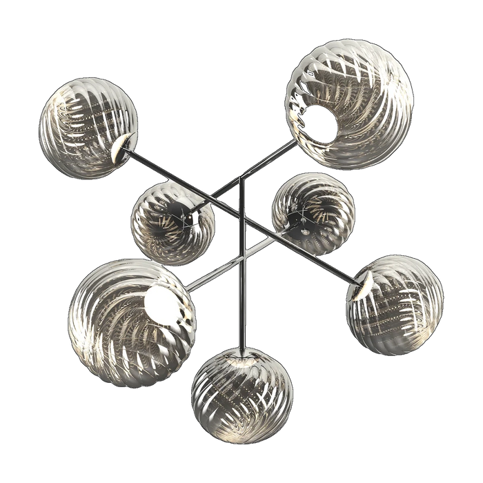 Whirl Large Chandelier, Silver Polished Polycarbonate by Tom Dixon