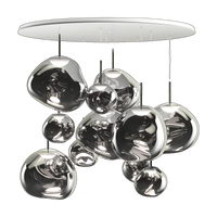 Melt Mega Pendant System, Silver Polished Polycarbonate by Tom Dixon