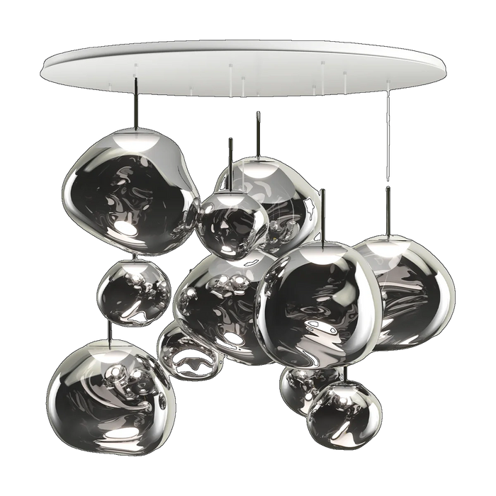 Melt Mega Pendant System, Silver Polished Polycarbonate by Tom Dixon