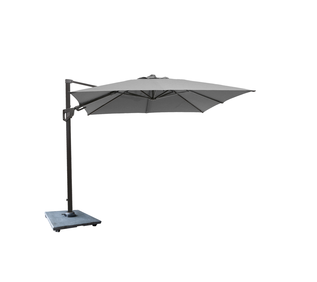 Hyde luxe tilt parasol with granite base by Cane-line