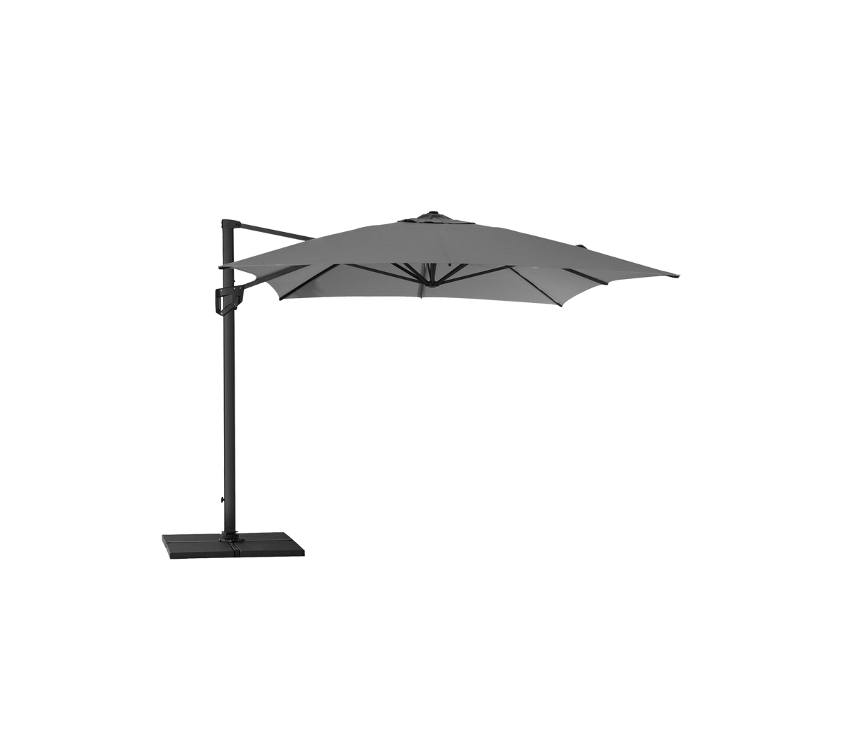Hyde luxe hanging parasol with base by Cane-line