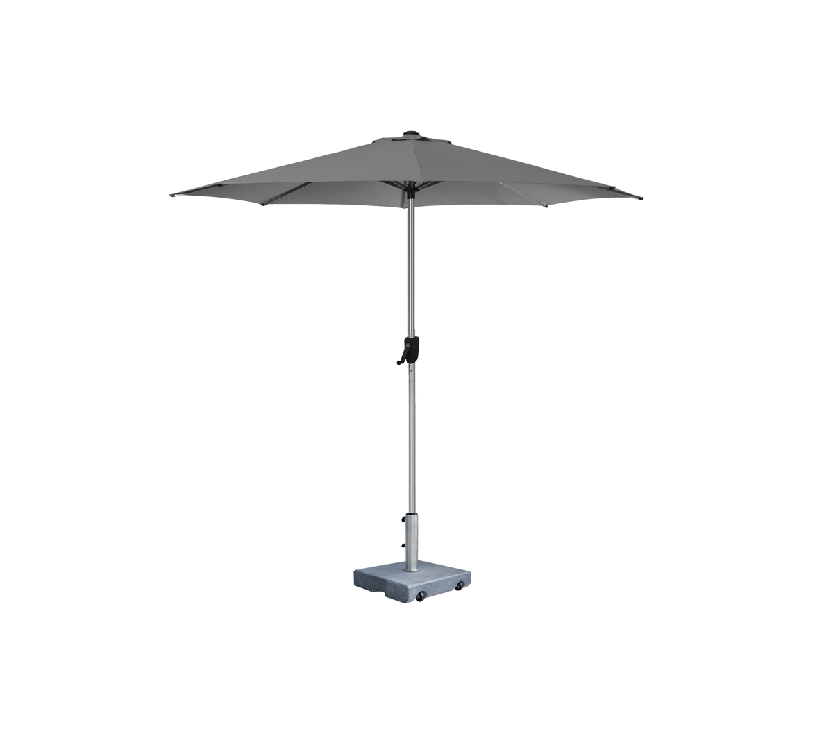 Sunshade parasol w/crank, dia. 3 m with granite base by Cane-line