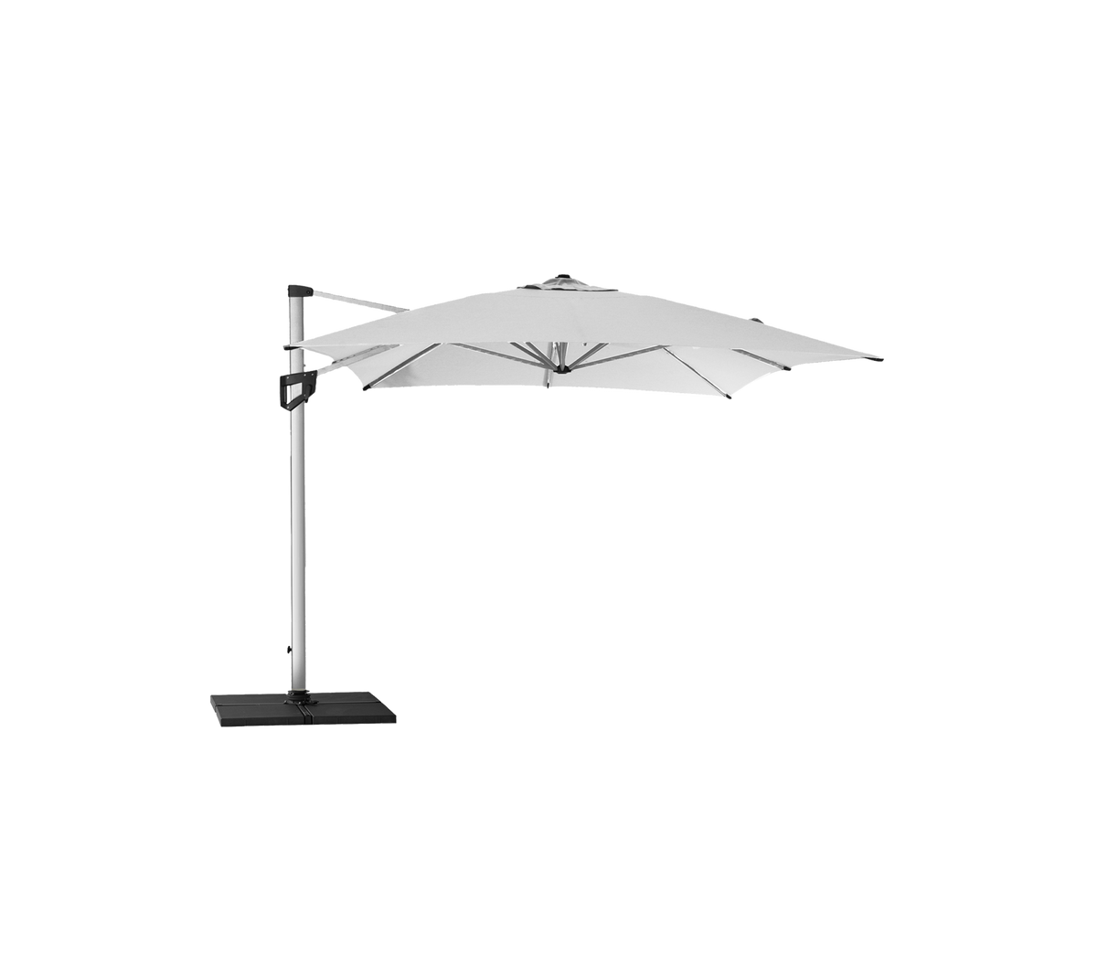 Hyde luxe hanging parasol with base by Cane-line